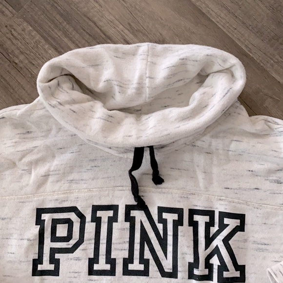 VS PINK Funnel Neck Logo Sweat Shirt EUC Sz Med - Picture 2 of 5